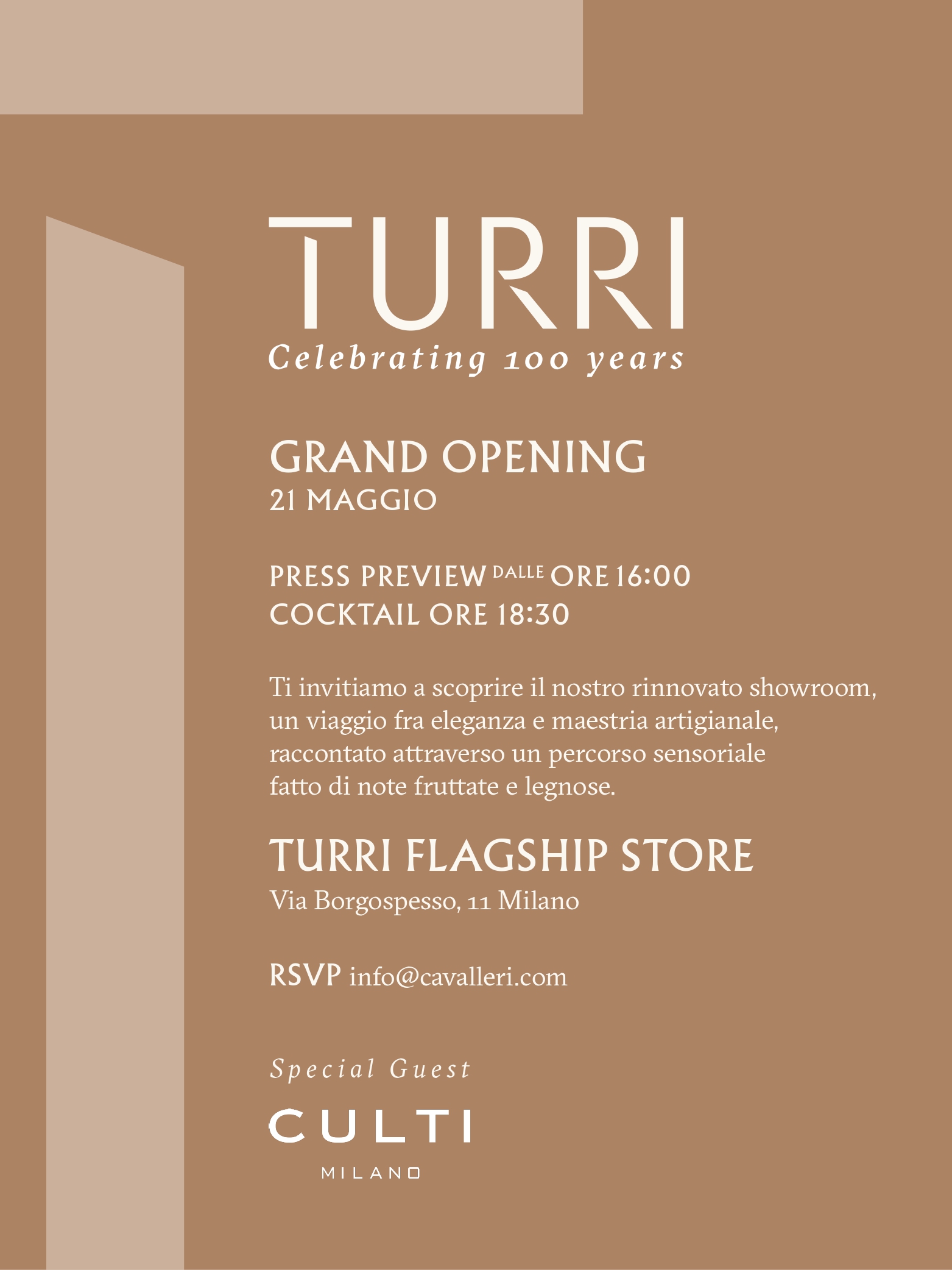 Turri Invito opening Milano